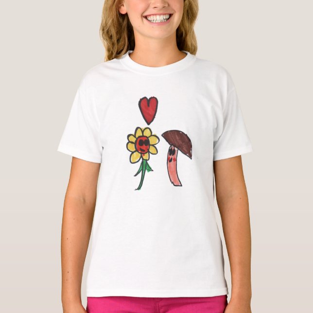 Camiseta ¡amor por la paz! y plantas (Anverso)
