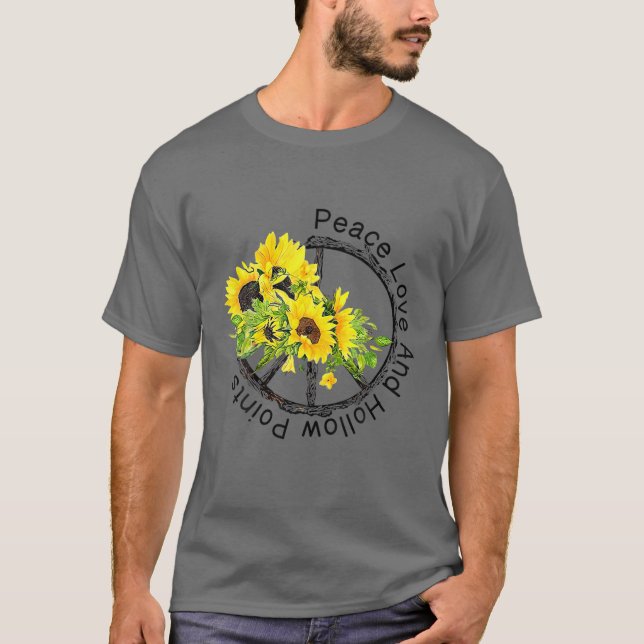 Camiseta Amor Por La Paz Y Puntos Hollow (Anverso)