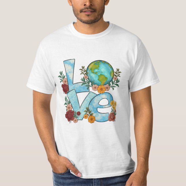 Camiseta Amor por la Tierra - Un tributo floral a nuestro p (Anverso)