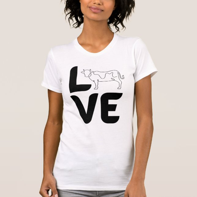 Camiseta Amor por la vaca como O (Anverso)