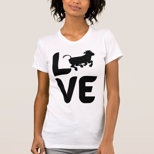 Camiseta Amor por la vaca como una O (Anverso)