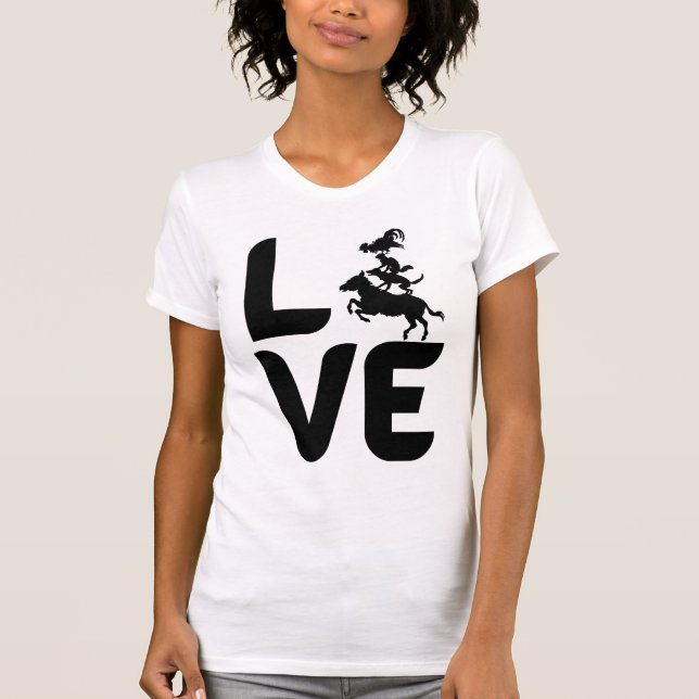 Camiseta Amor por los animales como O, Caballo, Perro, Gato (Anverso)