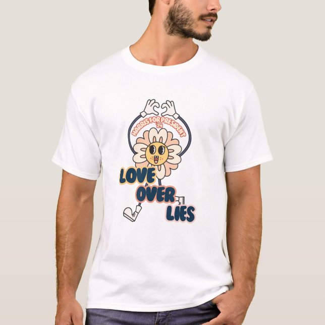 Camiseta Amor por mentiras - Flor feliz - Kamala Harris 24 (Anverso)