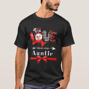 Camiseta Amor por ser llamada tía Navidades de Snowman Red 