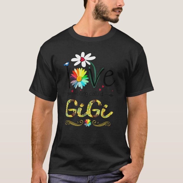 Camiseta Amor Por Ser Llamadas Gigi Mariposa Flores Madres  (Anverso)
