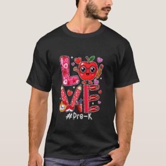 Camiseta Amor Pre-K Corazones Lindos Día de San Valentín Es