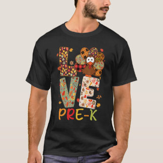 Camiseta Amor Pre K Pavo Leopardo Feliz Día de Acción de Gr