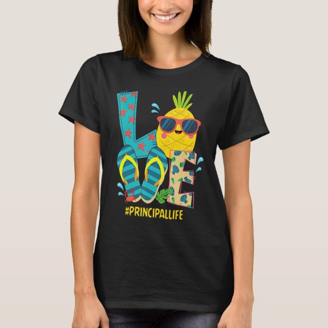 Camiseta Amor Principal Vida Pineapple Summer Bye Bye Schoo (Anverso)