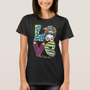 Camiseta Amor Profesor Vida Autismo Conciencia Desordenada