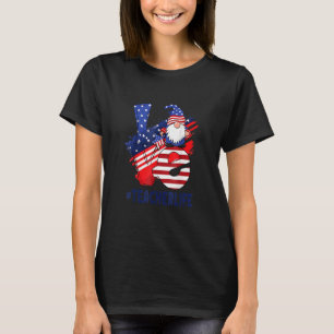 Camiseta Amor Profesor Vida Bandera Americana Gnome Patriót