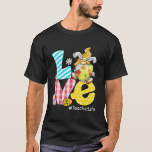 Camiseta Amor Profesor Vida Pascua Huevos Bunny Gnome Profe