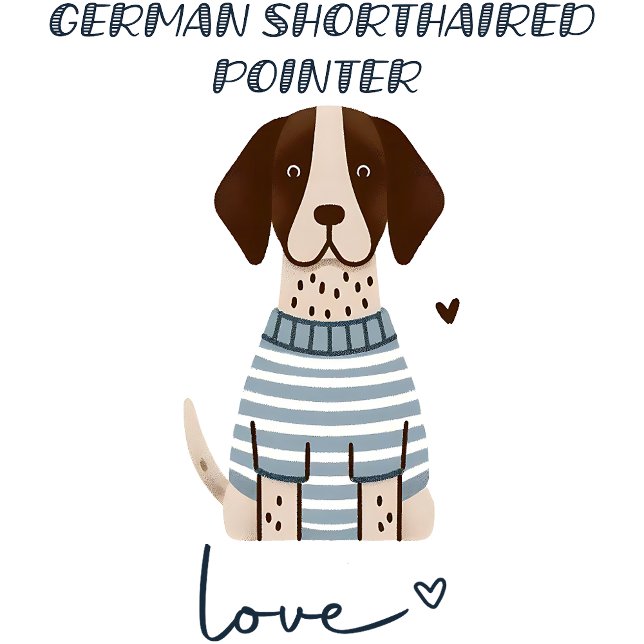 Camiseta Amor puntero alemán de corta duración (Subido por el creador)