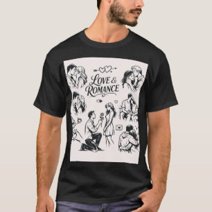 Camiseta Amor Puro: Contornos de Pareja Minimalista