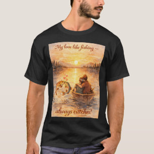 Camiseta Amor que siempre atrapa arte de pesca