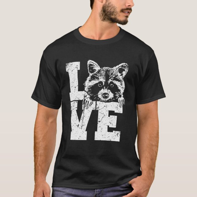 Camiseta Amor Raccoon Trash Animal Panda Cute Raccoon 1 (Anverso)