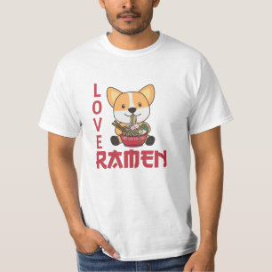 Camiseta Amor Ramen Cute Corgi Kawaii Perros fideos