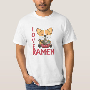 Camiseta Amor Ramen Cute Corgi Kawaii Perros fideos