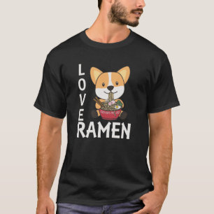 Camiseta Amor Ramen Cute Corgi Kawaii Perros fideos