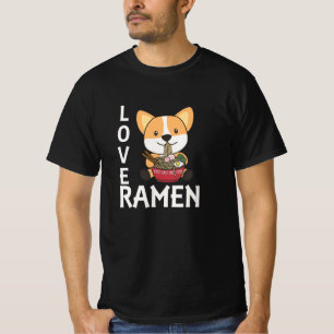 Camiseta Amor Ramen Cute Corgi Kawaii Perros fideos