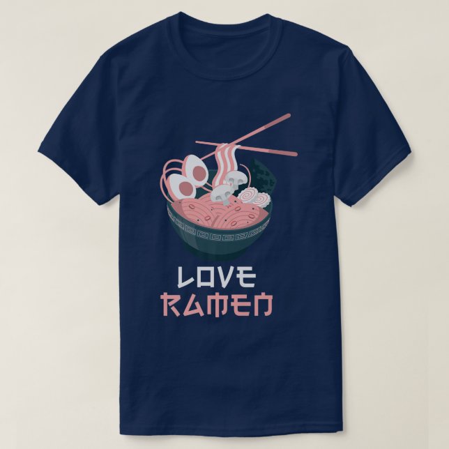 Camiseta Amor Ramen Fideos Japoneses Anime Kawaii Ramen 826 (Diseño del anverso)