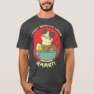 Camiseta Amor Ramen Fideos Japoneses Kawaii Anime Gato Nood