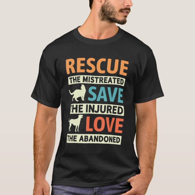 Camiseta Amor Rescatado Animales Con Pañuelo De Perro O Pat (Anverso)