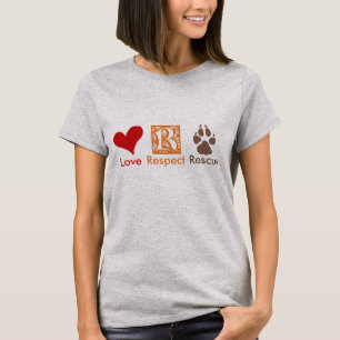 Camiseta AMOR RESCATAR RESPETO Rescate y Adopción Animal