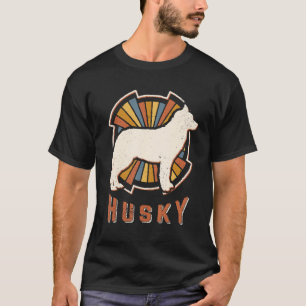 Camiseta Amor retro del perro del Husky Vintage Siberiano