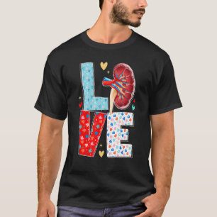 Camiseta Amor Riñón Enfermedad Renal Conciencia Mes Costuma