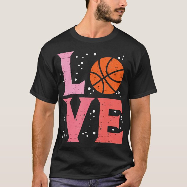 Camiseta Amor rosa Baloncesto Cuidados Deportes Hombres Muj (Anverso)