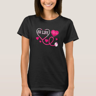 Camiseta Amor Rosa Vida Urgencias Latido Corazón Médico Enf