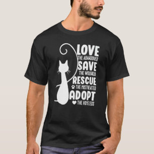 Camiseta Amor Salva Rescate Gato Lindo Gatitos Mamá Papá