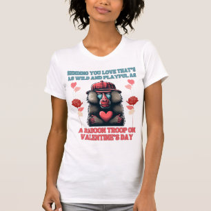 Camiseta Amor salvaje: Dramático Baboon Día de San Valentín