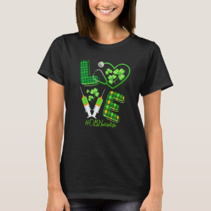 Camiseta Amor San Patricio Enfermera Vida Tréboles Irlandes