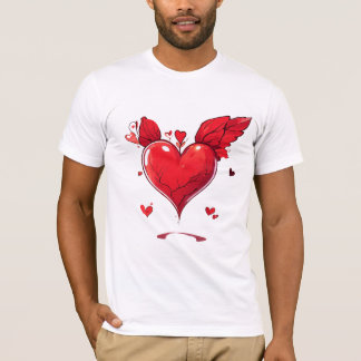 Camiseta Amor sentido - Dos corazones Personalizados unidos