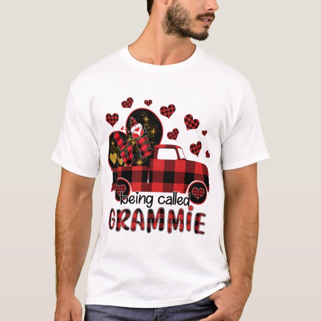 Camiseta Amor Ser llamado Grammie Red Truck Gnome Valentin (Anverso)