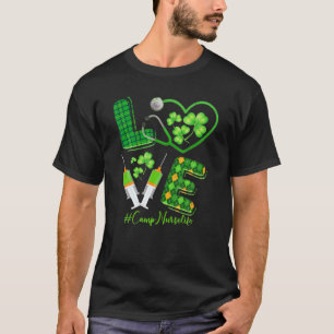 Camiseta AMOR St Patrick's Camp Nurse Life Shamrock irlandé