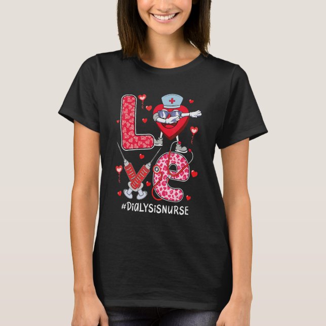 Camiseta Amor Stethoscope Diálisis cardiaca Enfermera de Sa (Anverso)