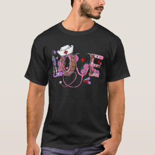 Camiseta Amor Stethoscope Enfermera Feliz Día de San Valent