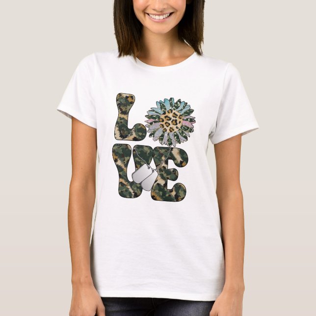 Camiseta Amor Sunflower Militar (Anverso)