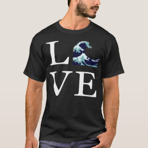 Camiseta Amor Surfing Waves Mar Agua emoji icono regalo ast