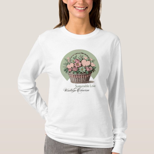 Camiseta Amor sustentable, encanto vintage (Anverso)