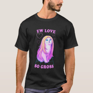 Camiseta Amor Tan Asqueroso Gato Divertido Anti-Romance con
