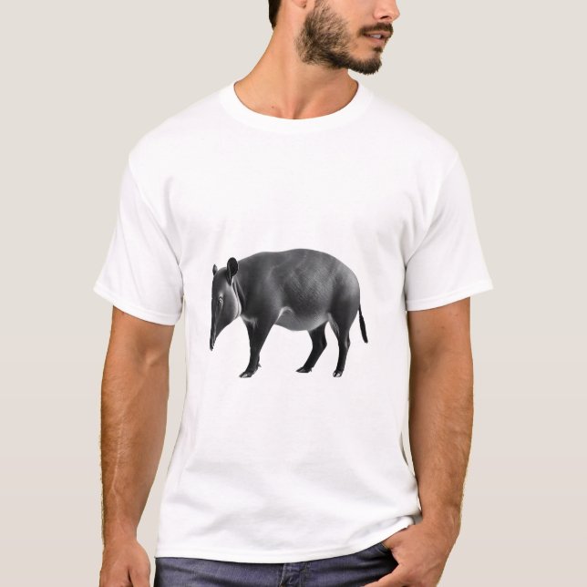Camiseta Amor Tapir - Arte de vida salvaje en blanco y negr (Anverso)