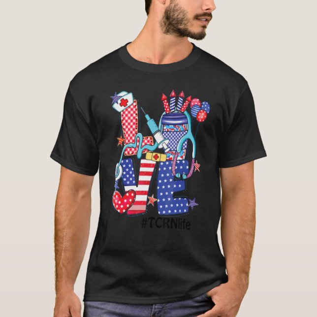 Camiseta Amor Tcrn Life Stethoscope Fuegos artificiales Est (Anverso)