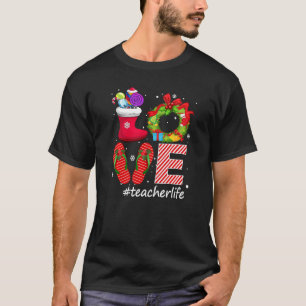 Camiseta Amor #teacherlife Flips Flops Candy Socks Nieve Ch