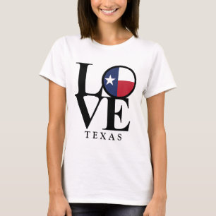 Camiseta AMOR Tee blanco básico para mujeres de Texas