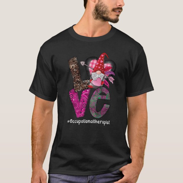 Camiseta Amor Terapia Ocupacional Gnome corazón San Valentí (Anverso)