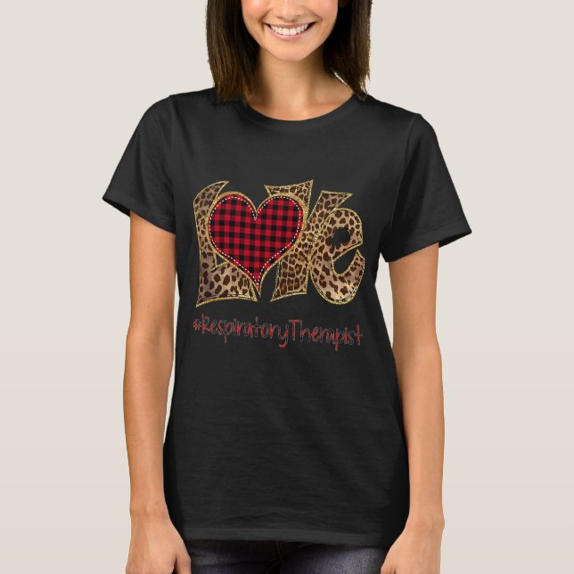 Camiseta Amor Terapia Respiratoria Leopardo Mezcla Flannel (Anverso)