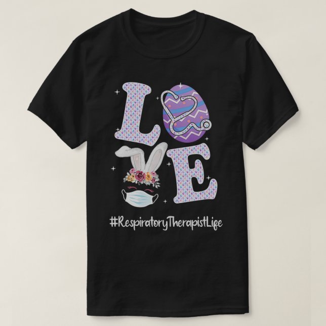 Camiseta Amor Terapia Respiratoria Vida Estetioscopio Fundi (Diseño del anverso)